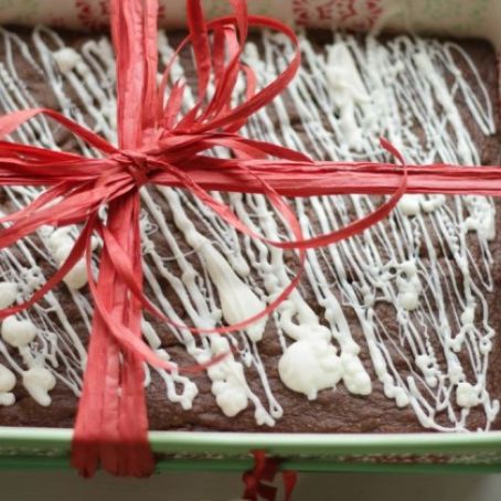 Gingerbread Brownies w/White Chocolate Drizzle