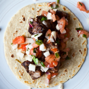 Tacos Pork Belly 'Braised' with Watermelon, Jicama & Jalapeño Salsa