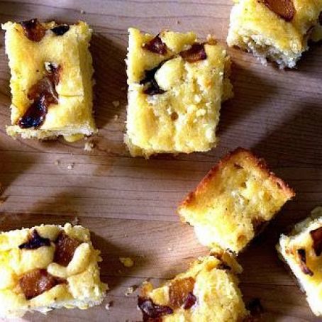 Caramelized goat cheese and onion cornbread
