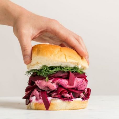 Roast Beef and Fermented Beets Borscht Sandwiches