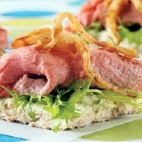 Roast Beef with Double Horseradish and Crisped Onions