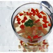 Consommé Madrilène (Chilled Consommé with Red Peppers and Tomatoes)