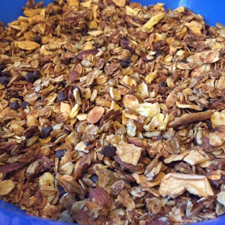 Granola with almond and sunflower seeds and fruit