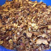 Granola with almond and sunflower seeds and fruit