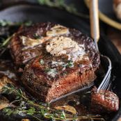 Filet Mignon with Porcini Mushroom Compound Butter