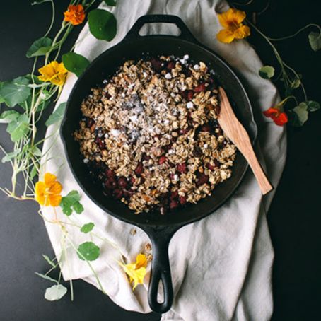 Salted Maple-Dark Chocolate-Raspberry Crisp