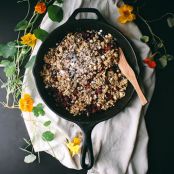 Salted Maple-Dark Chocolate-Raspberry Crisp