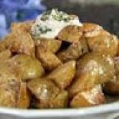 Barbeque Roasted Potatoes with Sour Cream Bacon Sauce