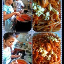 Chicken and Mushroom Pasta in Three-Cheese Sauce