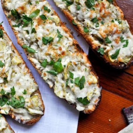 Cheesy Artichoke French Breads