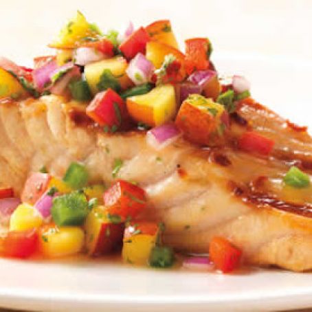 Grilled Salmon with Nectarine Salsa