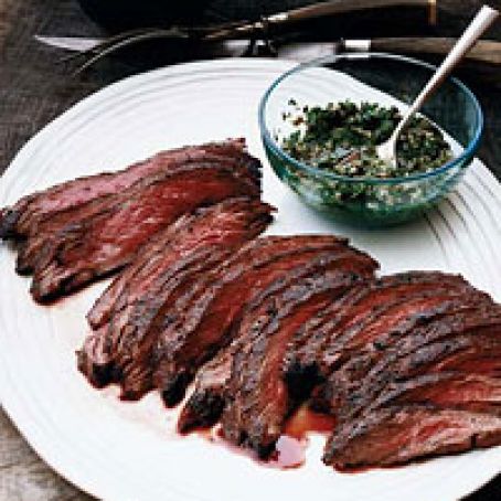 Skirt Steak with Salsa Verde and Ricotta Salata
