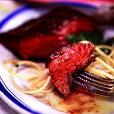 Panfried Flank Steak with Garlic Butter