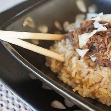 Asian Inspired Shredded Beef and Rice