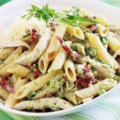 Creamy chicken pesto pasta