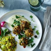 Split Pea Meatballs with Pistachio Yogurt