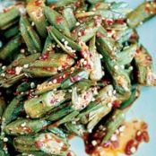 Spicy Fried Okra with Crispy Shallots