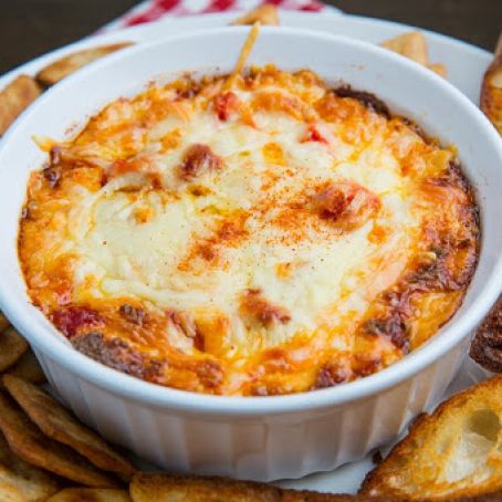 4 Cheese Hot Roasted Red Pepper Dip on Closet Cooking