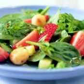 Strawberry Macadamia Nut and Spinach Salad with Honey Mustard Vinaigrette