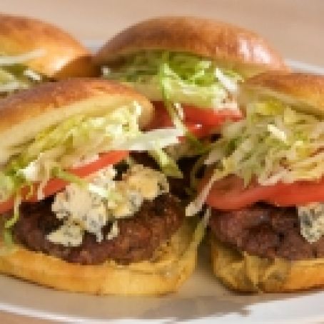 Home-ground Buffalo Burgers with Bacon, Cheese, and Fresh Thyme