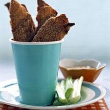 Ham-Wrapped Chicken Fingers with Apricot-Mustard Dipping Sauce