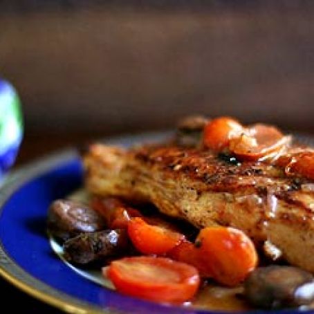 Chicken, Mushrooms, and Tomatoes with Port Wine
