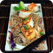 Citrus-Sesame Scallops on Soba