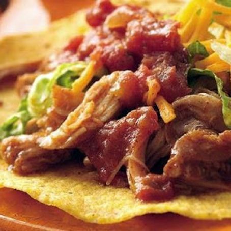 Slow Cooker Mexican Chicken Tostados