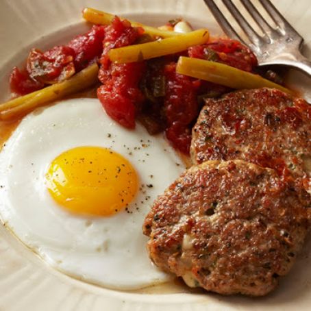 Sausage Provolone Patties with Fried Eggs
