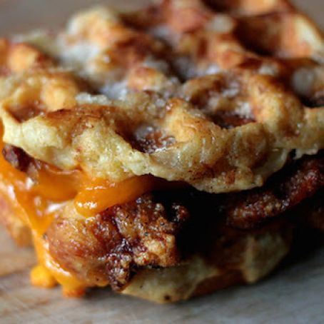 Fried Chicken and Waffle Grilled Cheese {how-to}