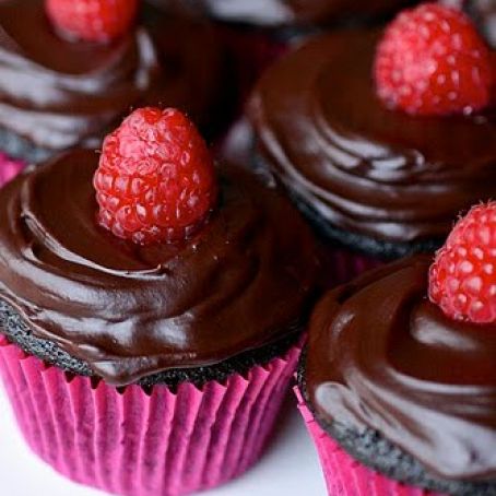 Double Chocolate Raspberry Cupcakes