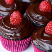 Double Chocolate Raspberry Cupcakes