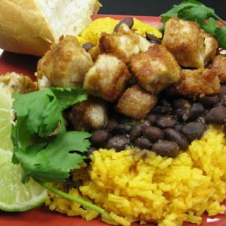 Cuban Pork, Black Beans, and Yellow Rice