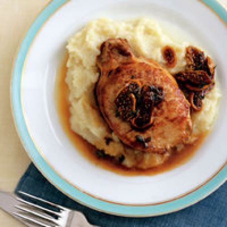Pork with Fig Sauce and Cauliflower Puree