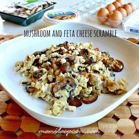 Mushroom and Feta Cheese Scramble
