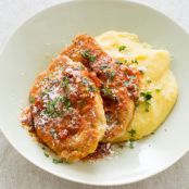 Crisp Parmesan Pork Cutlets with Tomato Sauce