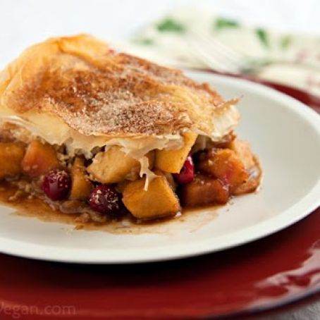 Apple-Cranberry Strudel Pie