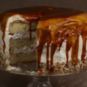 Pear Ginger Cake with Whipped Cream and Rum-Caramel Glaze