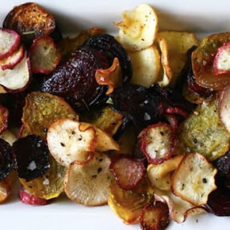Chip, Chip, Hooray!  Roasted herbed veggie chips