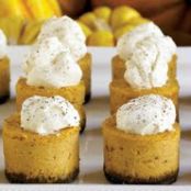 Mini Pumpkin Cheesecakes with Cinnamon Whipped Cream