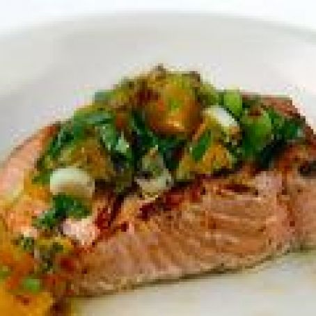 Grilled Salmon with Herb and Meyer Lemon Compound Butter
