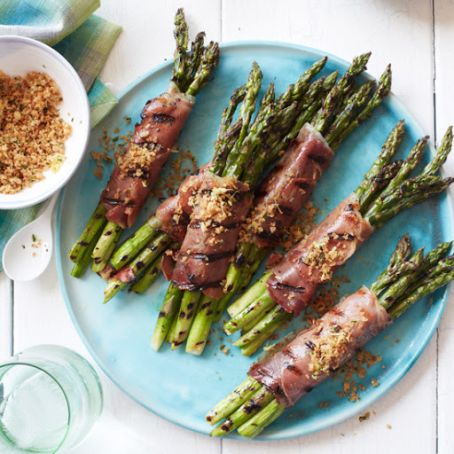 Prosciutto-Wrapped Asparagus with Lemony Bread Crumbs