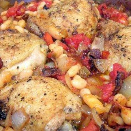 Baked Chicken with White Beans and Tomatoes