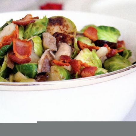 Brussel Sprouts with Bacon and Mushrooms