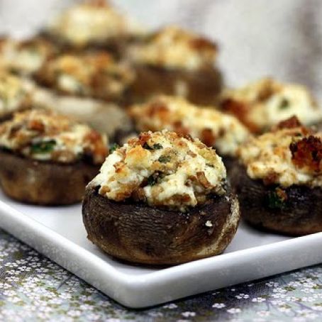 Goat Cheese and Pancetta Stuffed Mushrooms
