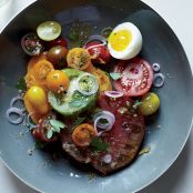 Heirloom Tomato Salad with Anchovy Vinaigrette