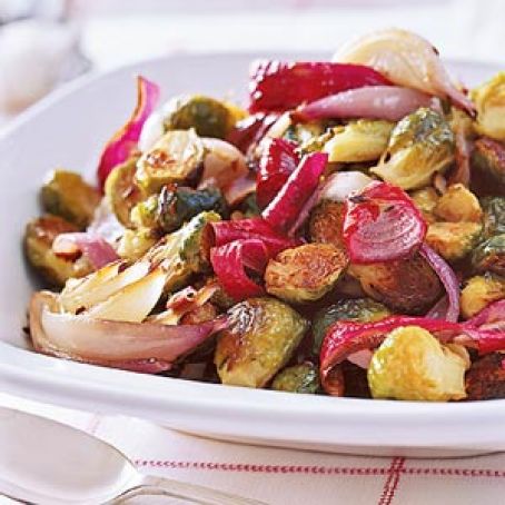 Brussels Sprouts and Roasted Red Onions
