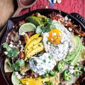 Carnitas Chilaquiles with Whipped Jalapeño Cream