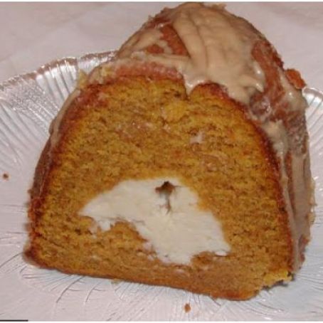 White Chocolate Ribbon Pumpkin Cake With Maple Glaze