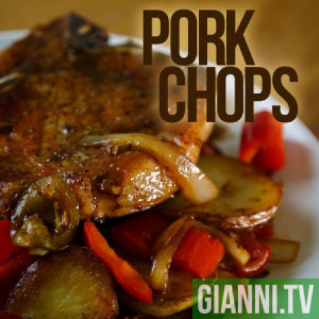 Pork Chops with Peppers, Onions & Potatoes